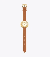 Grier Watch, Luggage Leather/Gold Tone/Ivory, 26 MM