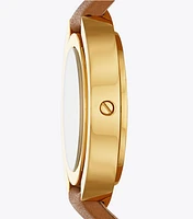 Grier Watch, Luggage Leather/Gold Tone/Ivory, 26 MM