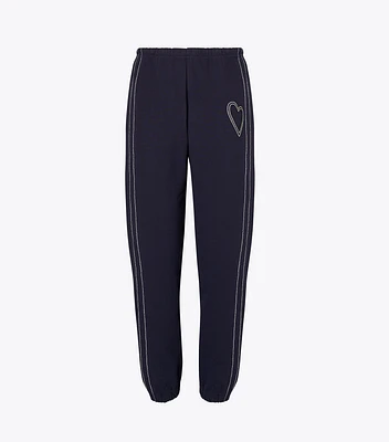 Heart Pickstitch French Terry Sweatpant