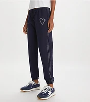 Heart Pickstitch French Terry Sweatpant