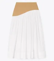 Honeycomb Eyelet Linen Burlap Skirt