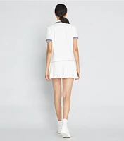 Jacquard Performance Jersey Pleated Overlay Skirt