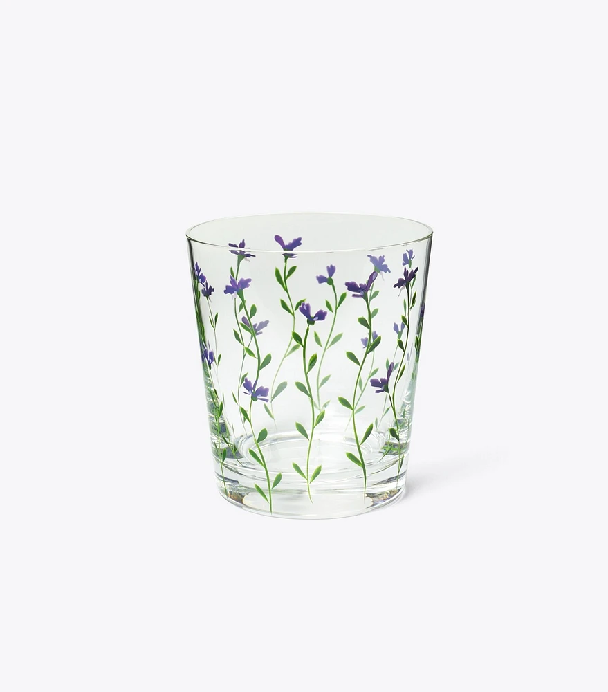 Jolie Fleur Double Old Fashioned Glass, Set Of 4