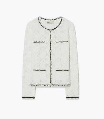 Kendra Logo Lace Cardigan