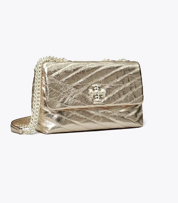 Kira Chevron Metallic Small Convertible Shoulder Bag