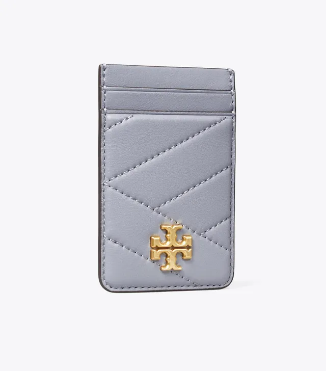 Tory Burch Kira Chevron Chain Wallet In Light Celeste