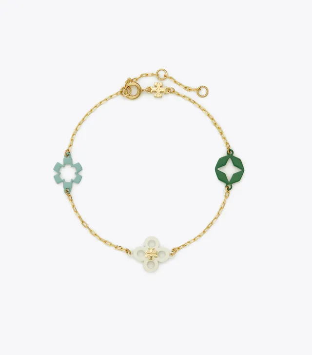 Tory Burch Enamel Cole Clover Rosary Necklace - Green, Gold-Tone Metal  Station, Necklaces - WTO564990 | The RealReal