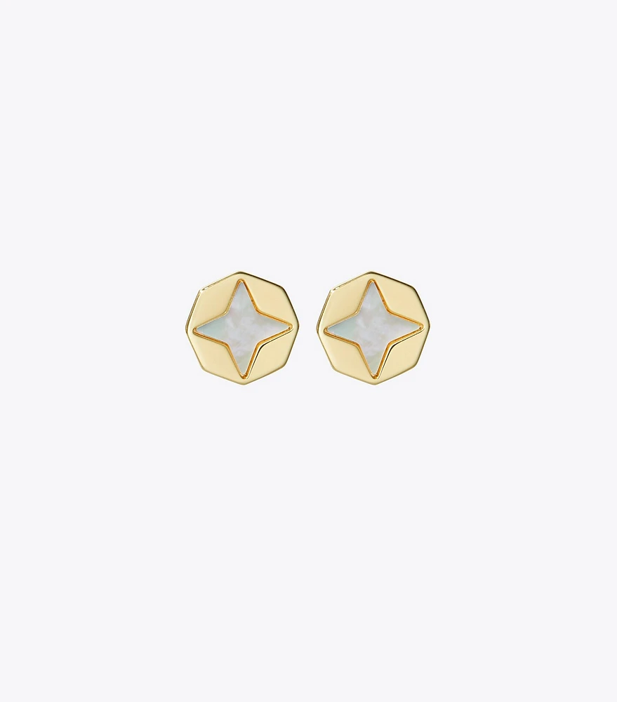 Kira Clover Mother-Of-Pearl Stud Earrings