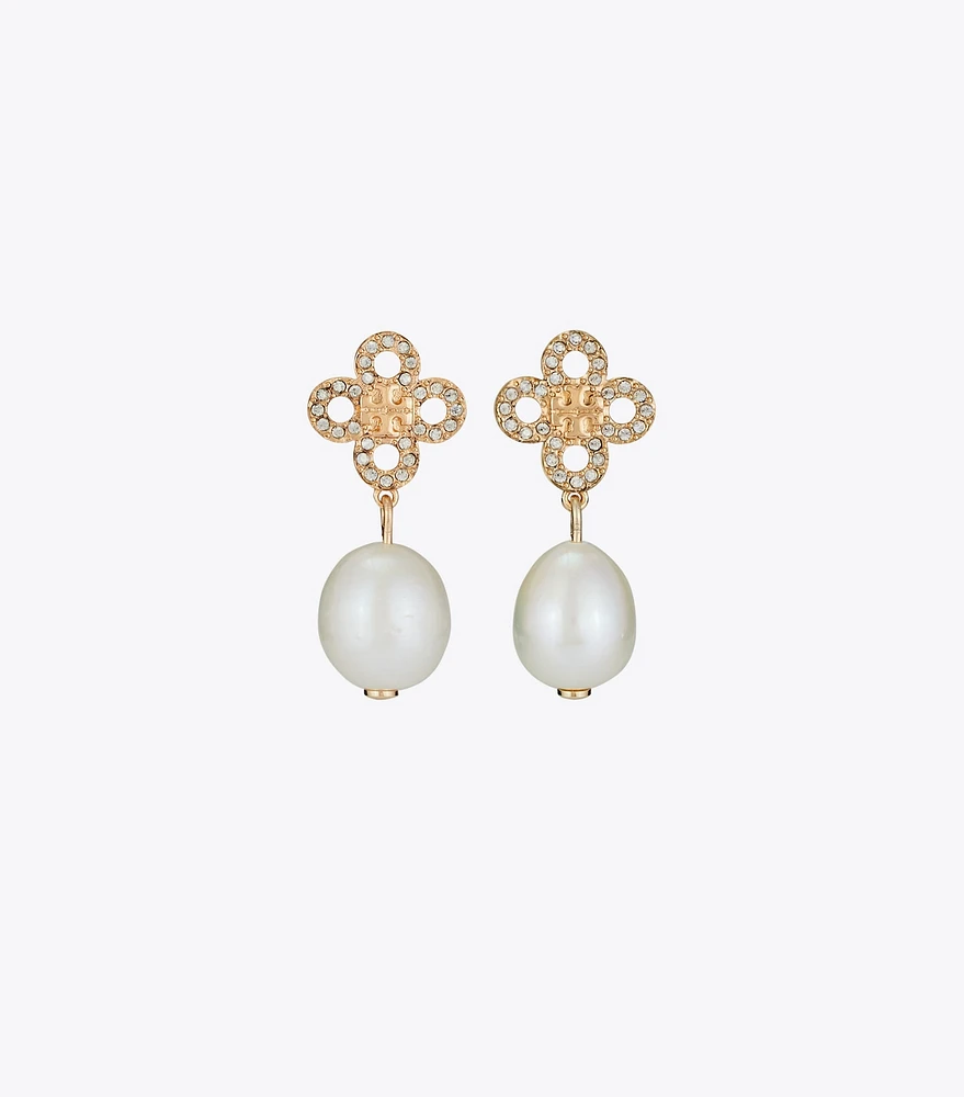 Kira Clover Pearl Drop Earring