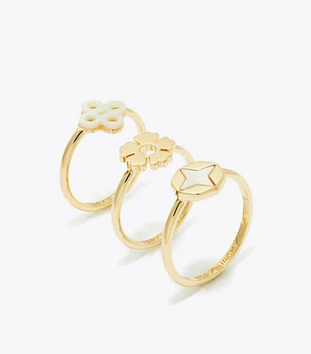 Kira Clover Stacking Ring Set