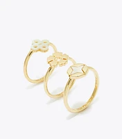 Kira Clover Stacking Ring Set