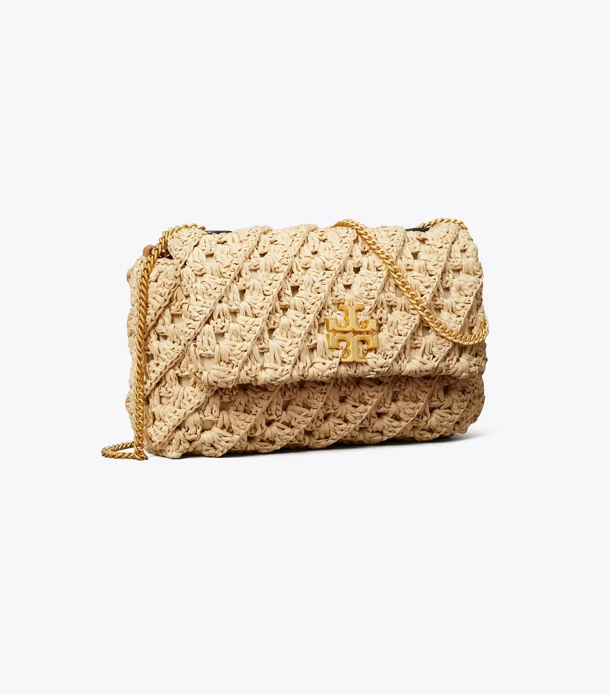 Tory Burch Kira Crochet Raffia Shoulder Bagbeige - Natural