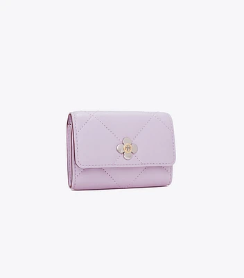 Kira Diamond Quilt Clover Flap Card Case