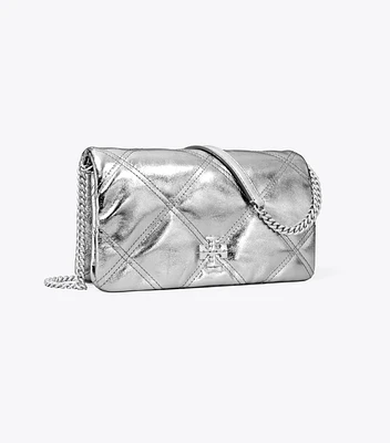 Kira Diamond Quilt Metallic Chain Wallet