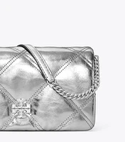 Kira Diamond Quilt Metallic Chain Wallet