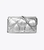 Kira Diamond Quilt Metallic Chain Wallet