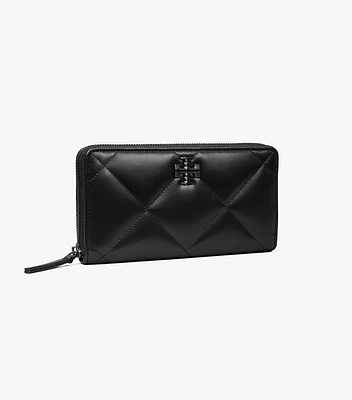Kira Diamond Quilt Powder Coated Zip Continental Wallet