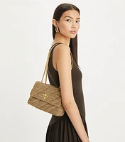 Kira Draped Raffia Small Convertible Shoulder Bag