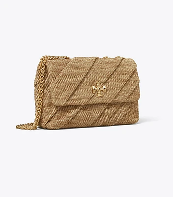 Kira Draped Raffia Small Convertible Shoulder Bag