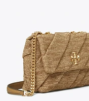 Kira Draped Raffia Small Convertible Shoulder Bag