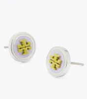 Kira Enamel Circle-Stud Earring