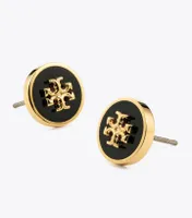 Kira Enamel Circle-Stud Earring