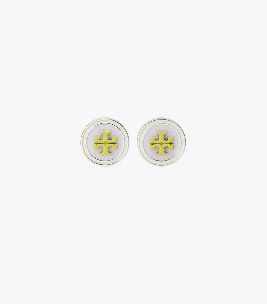 Kira Enamel Circle-Stud Earring