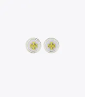 Kira Enamel Circle-Stud Earring