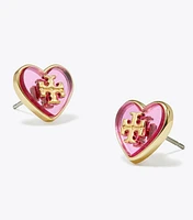 Kira Enamel Heart Stud Earring