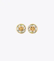 Kira Enamel Printed Circle-Stud Earring