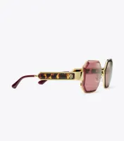 Kira Faceted Geometric Sunglasses