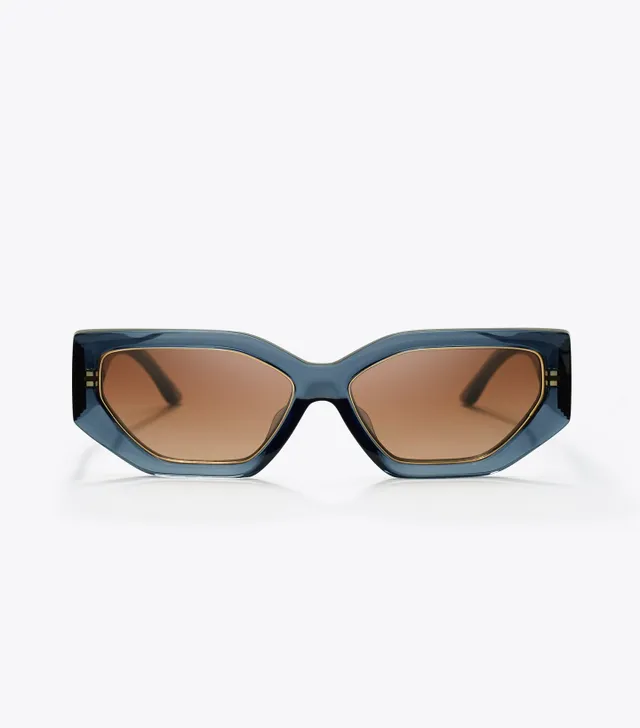 Kira Faceted Geometric Sunglasses