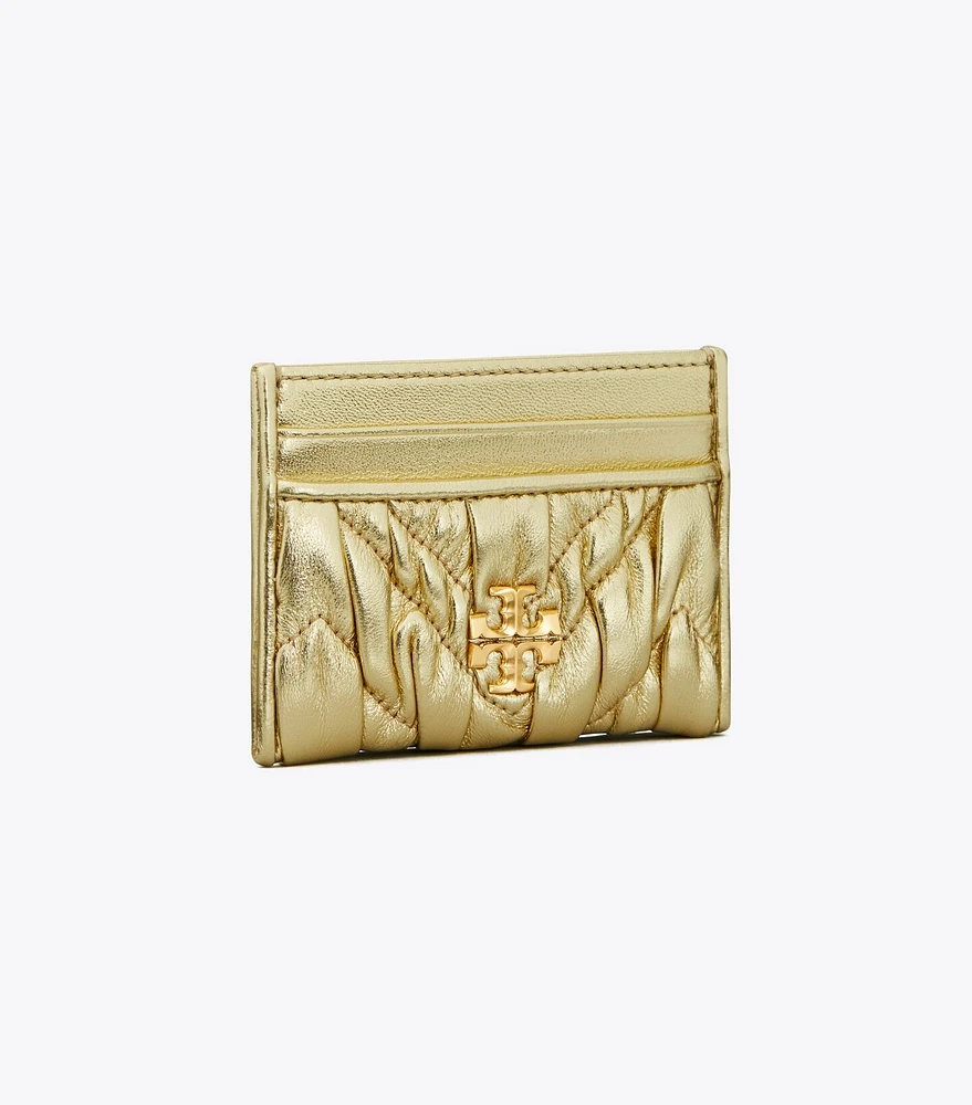 Kira Metallic Diamond Ruched Card Case