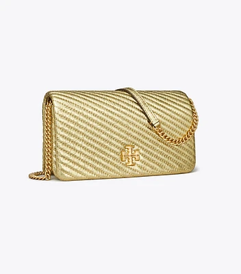 Kira Metallic Moto Quilt Chain Wallet