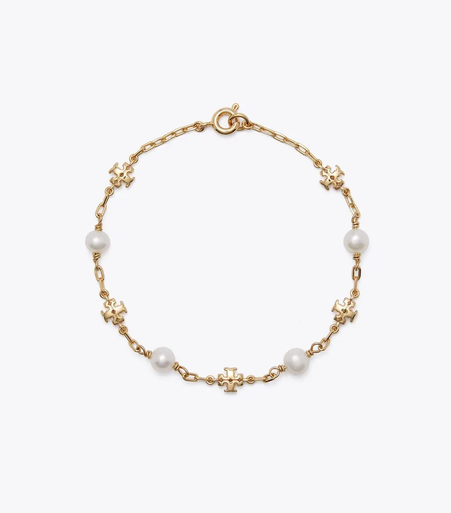 Tory Burch Gold-Tone Kira Crystal Chain Bracelet