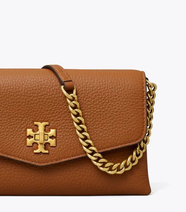 Tory Burch Kira Pebbled Leather Chain Wallet