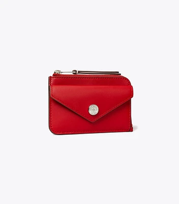 Leather Envelope Zip Card Case