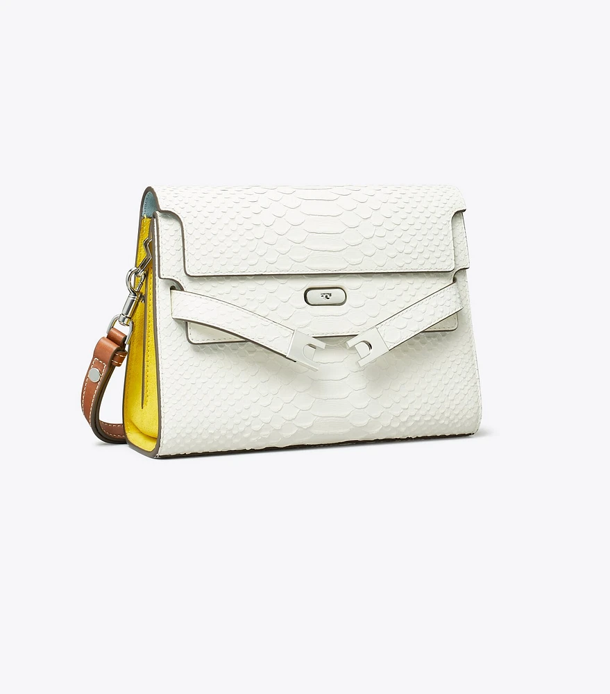 Lee Radziwill Snake Embossed Shoulder Bag