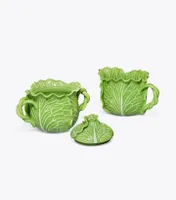 Lettuce Ware Lidded Sugar Pot & Creamer