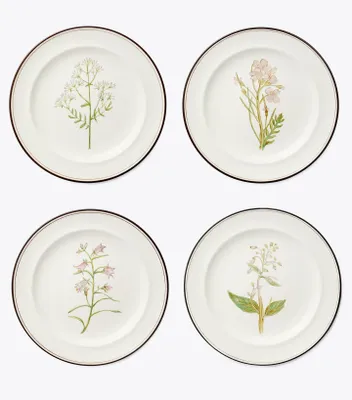 Lilac Flower Salad Plates, Set of 4