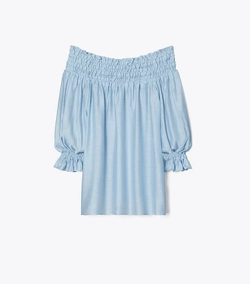 Linen Ruffle Top