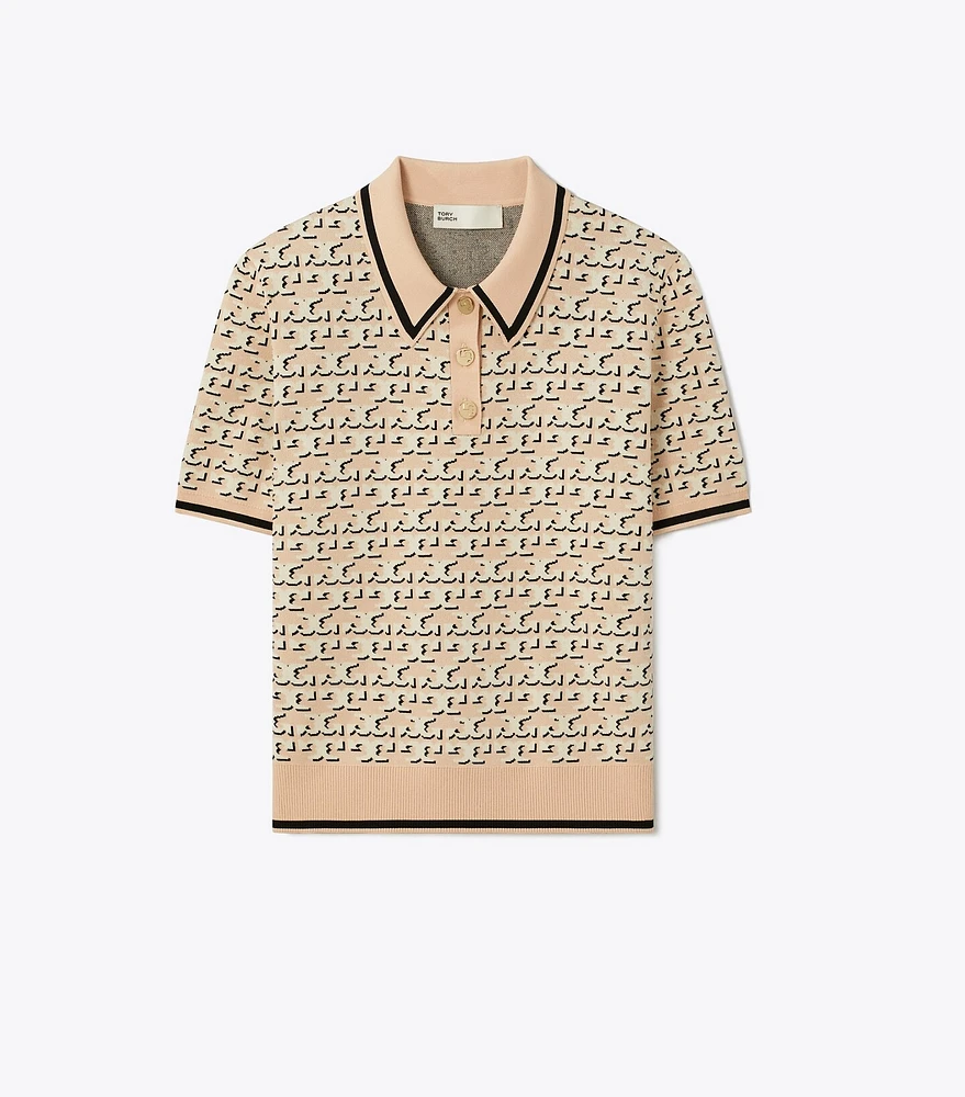 Logo Jacquard Polo Top