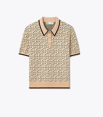 Logo Jacquard Polo Top