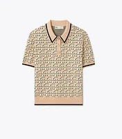 Logo Jacquard Polo Top