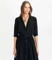 Long Poplin Shirtdress