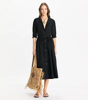 Long Poplin Shirtdress