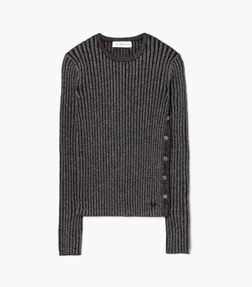 Lurex Stripe Crewneck