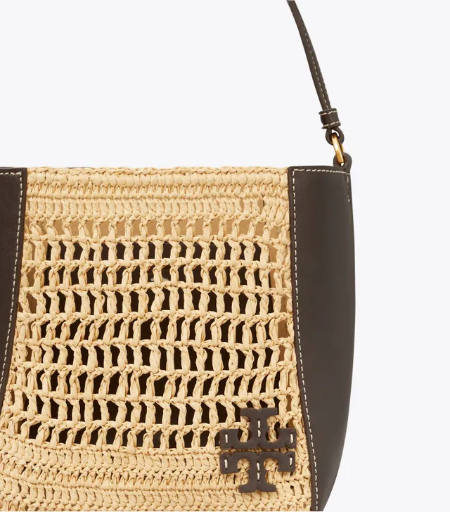 McGraw Raffia Mini Camera Crossbody Bag