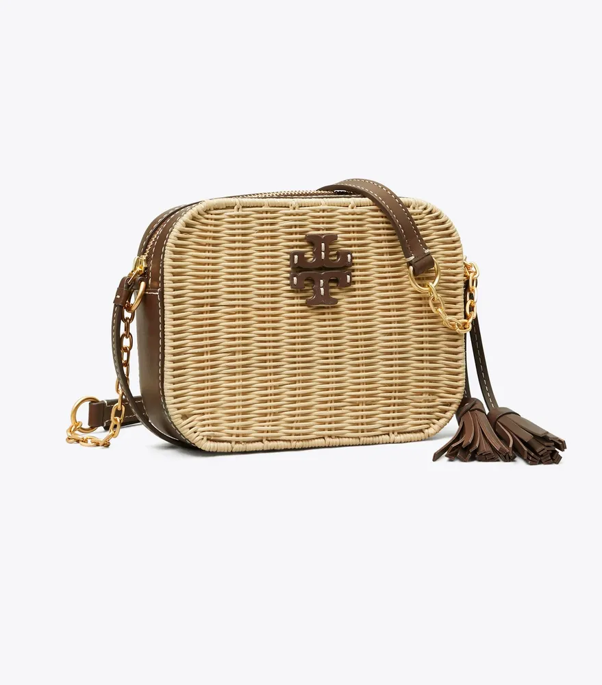 Tory Burch McGraw Small Wicker Bucket Bag