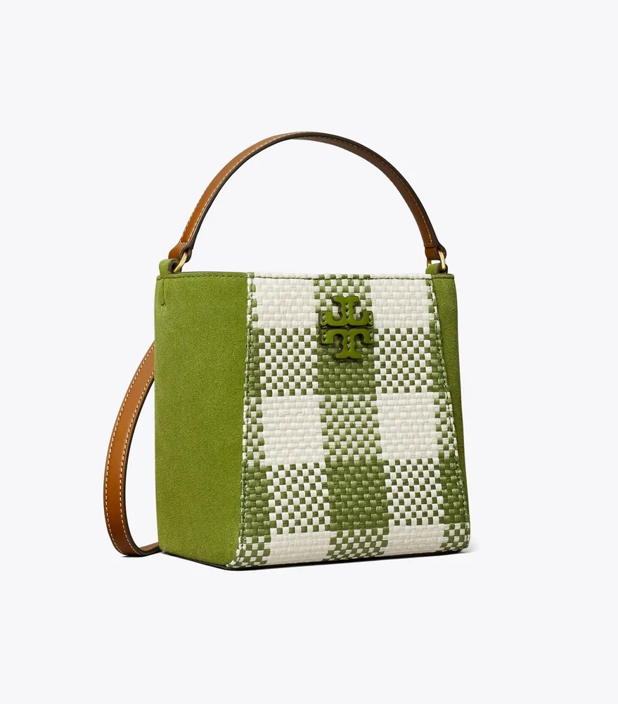 Tory Burch Leather Bucket Bag in Green
